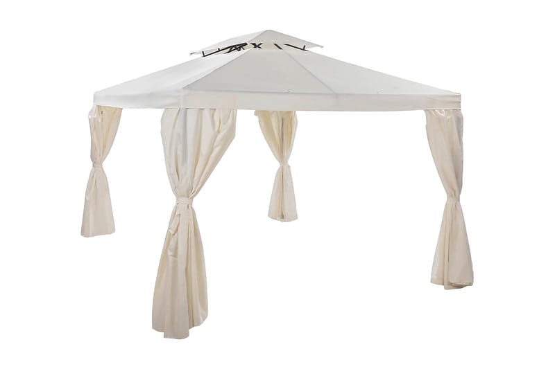 Paviljonki Bermuda ilman seiniä 300x400 cm sis. Hyttysverkko - Luonnonvalkoinen - Puutarhakalusteet - Aurinkosuoja - Paviljonki - Paviljonki katoksella