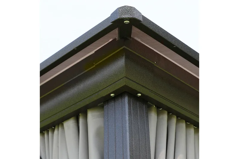 Paviljonki Sunsetia 300x300x270 cm Polykarbonaatti - Ruskea/Beige - Puutarhakalusteet - Aurinkosuoja - Paviljonki