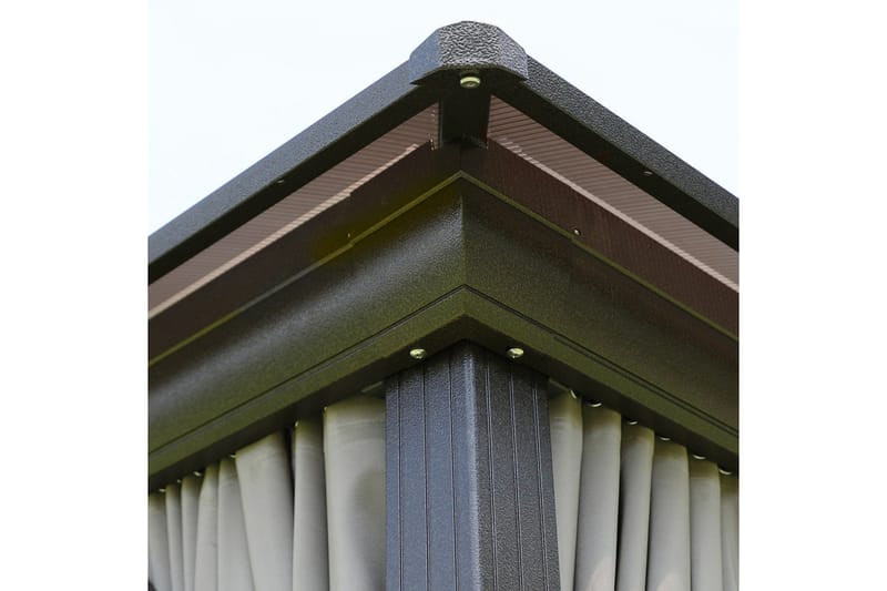 Paviljonki Sunsetia 300x300x270 cm Polykarbonaatti - Ruskea/Beige - Puutarhakalusteet - Aurinkosuoja - Paviljonki