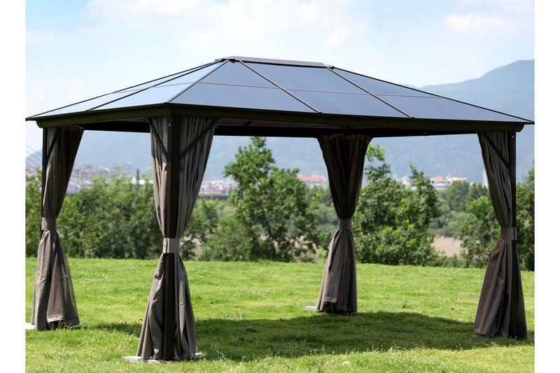 Paviljonki Sunsetia 300x300x270 cm Polykarbonaatti - Ruskea/Beige - Puutarhakalusteet - Aurinkosuoja - Paviljonki