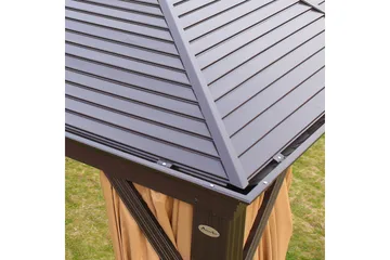 Paviljonki Sunsetia 300x400x270 cm - Ruskea/Beige - Puutarhakalusteet - Aurinkosuoja - Paviljonki