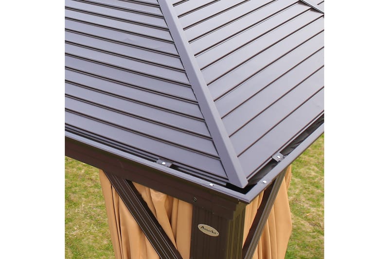 Paviljonki Sunsetia 300x400x270 cm - Ruskea/Beige - Puutarhakalusteet - Aurinkosuoja - Paviljonki