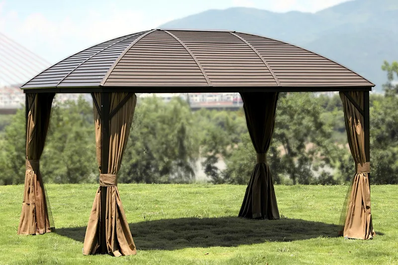 Paviljonki Sunsetia 400x300x194 cm - Beige - Puutarhakalusteet - Aurinkosuoja - Paviljonki