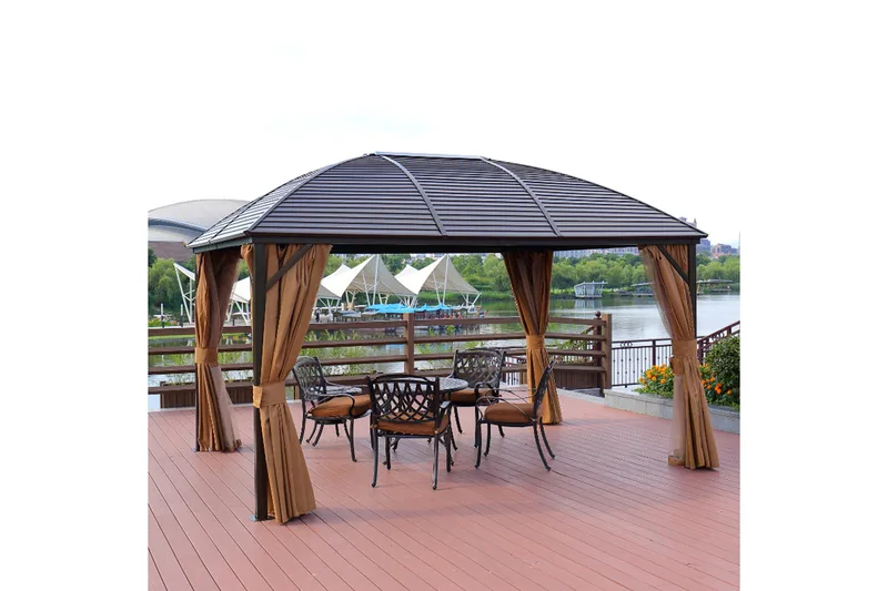 Paviljonki Sunsetia 400x300x194 cm - Beige - Puutarhakalusteet - Aurinkosuoja - Paviljonki