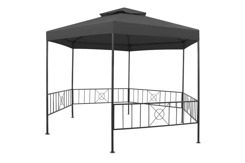 Paviljonki teräs 323x275x265 cm antrasiitti - Puutarhakalusteet - Aurinkosuoja - Paviljonki