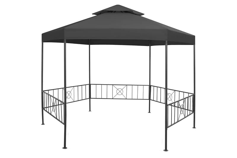 Paviljonki teräs 323x275x265 cm antrasiitti - Puutarhakalusteet - Aurinkosuoja - Paviljonki