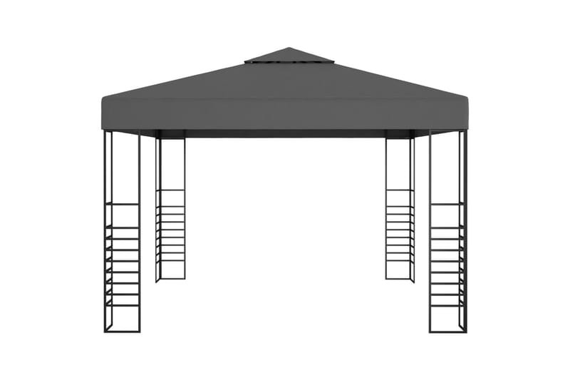 Puutarhakatos valonauhoilla 3x3 m antrasiitti - Puutarhakalusteet - Aurinkosuoja - Paviljonki