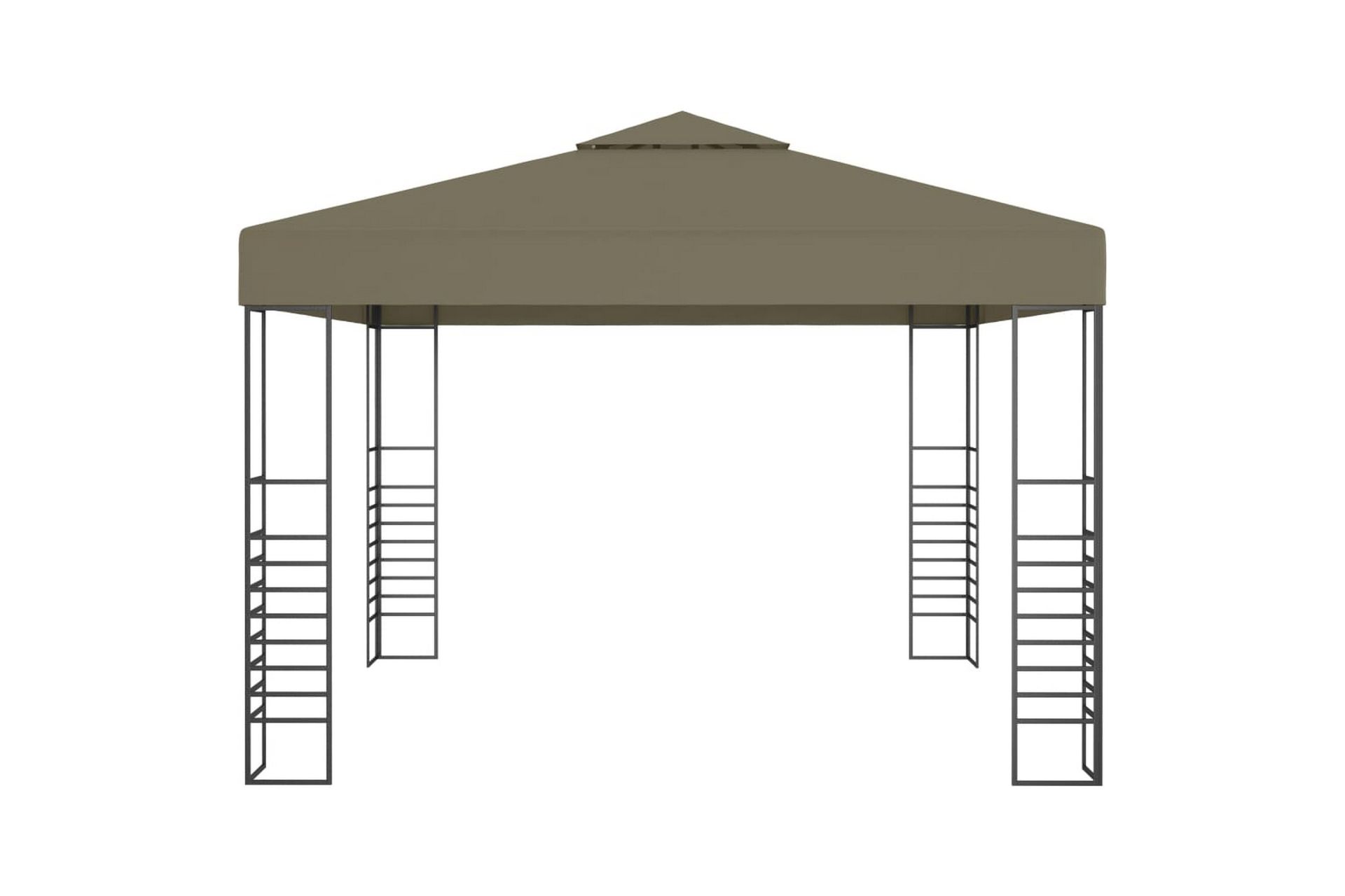 Puutarhakatos valonauhoilla 3x3 m ruskeanharmaa 180 g/m² - Puutarhakalusteet - Aurinkosuoja - Paviljonki