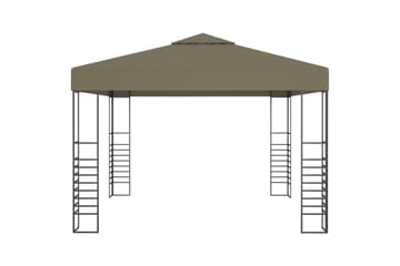 Puutarhakatos valonauhoilla 3x3 m ruskeanharmaa 180 g/m² - Puutarhakalusteet - Aurinkosuoja - Paviljonki