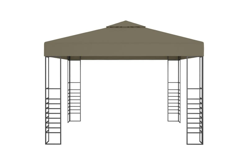 Puutarhakatos valonauhoilla 3x3 m ruskeanharmaa 180 g/m² - Puutarhakalusteet - Aurinkosuoja - Paviljonki