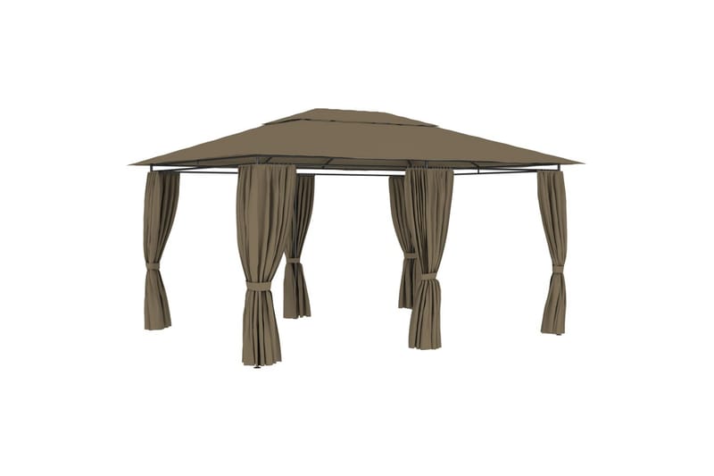 Puutarhakatos verhoilla 4x3 m ruskeanharmaa 180 g/m² - Taupe - Puutarhakalusteet - Aurinkosuoja - Paviljonki