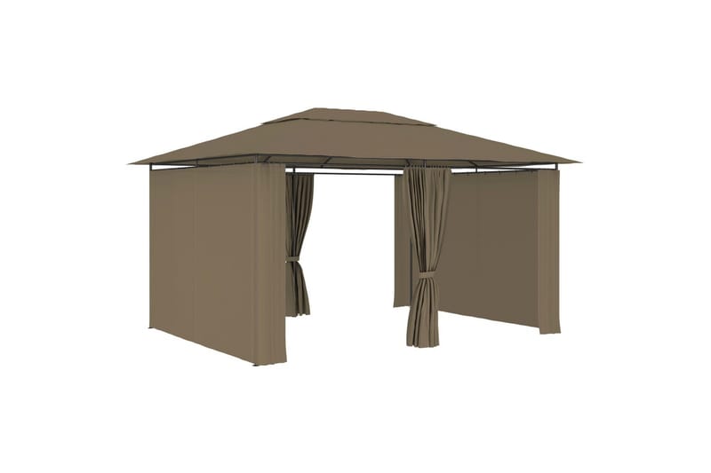 Puutarhakatos verhoilla 4x3 m ruskeanharmaa 180 g/m² - Taupe - Puutarhakalusteet - Aurinkosuoja - Paviljonki