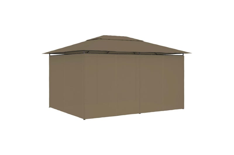 Puutarhakatos verhoilla 4x3 m ruskeanharmaa 180 g/m² - Taupe - Puutarhakalusteet - Aurinkosuoja - Paviljonki
