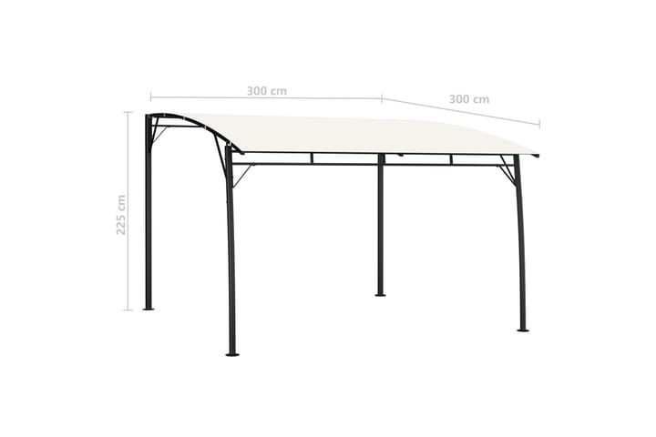 Puutarhan aurinkokatos 3x3x2,25 m kerma - Paviljonki - Kokonainen paviljonki