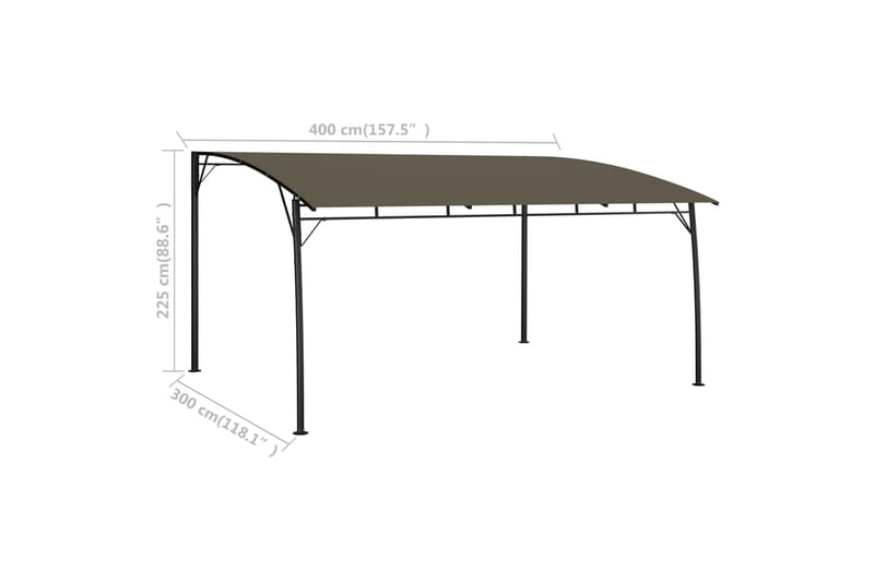 Puutarhan aurinkokatos 4x3x2,25 m harmaanruskea - Taupe - Puutarhakalusteet - Aurinkosuoja - Paviljonki