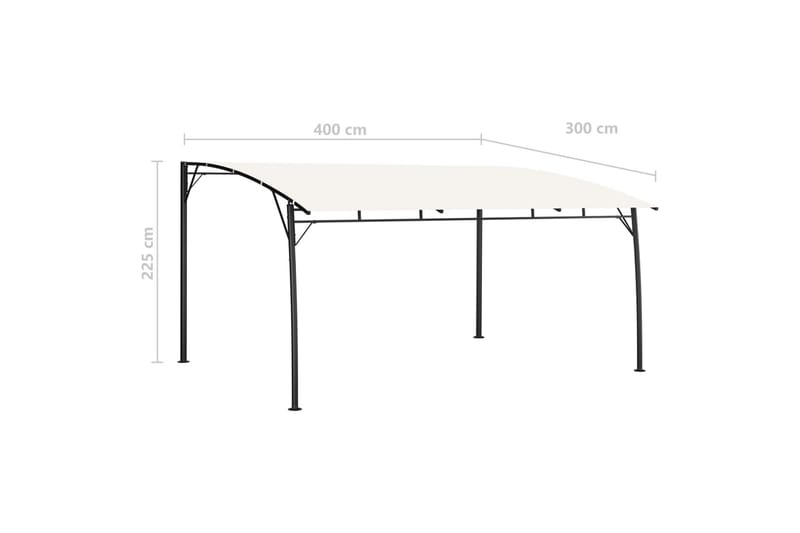 Puutarhan aurinkokatos 4x3x2,25 m kerma - Puutarhakalusteet - Aurinkosuoja - Paviljonki