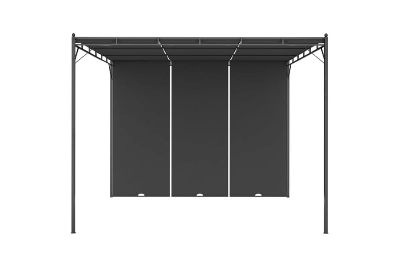 Puutarhan huvimaja sivuverholla 3x3x2,25 cm antrasiitti - Puutarhakalusteet - Aurinkosuoja - Paviljonki