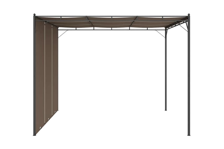 Puutarhan huvimaja sivuverholla 3x3x2,25 cm harmaanruskea - Taupe - Paviljonki - Kokonainen paviljonki
