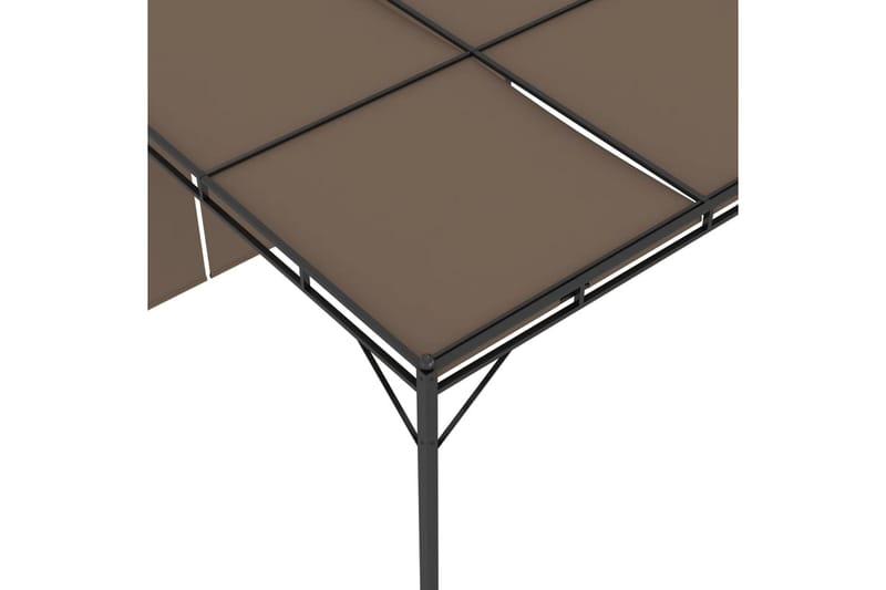 Puutarhan huvimaja sivuverholla 3x3x2,25 cm harmaanruskea - Taupe - Puutarhakalusteet - Aurinkosuoja - Paviljonki