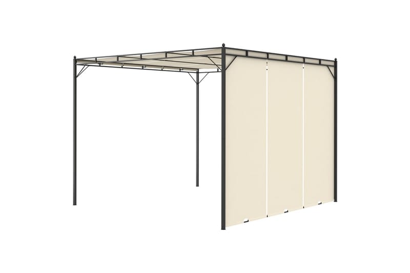 Puutarhan huvimaja sivuverholla 3x3x2,25m cm kerma - Puutarhakalusteet - Aurinkosuoja - Paviljonki