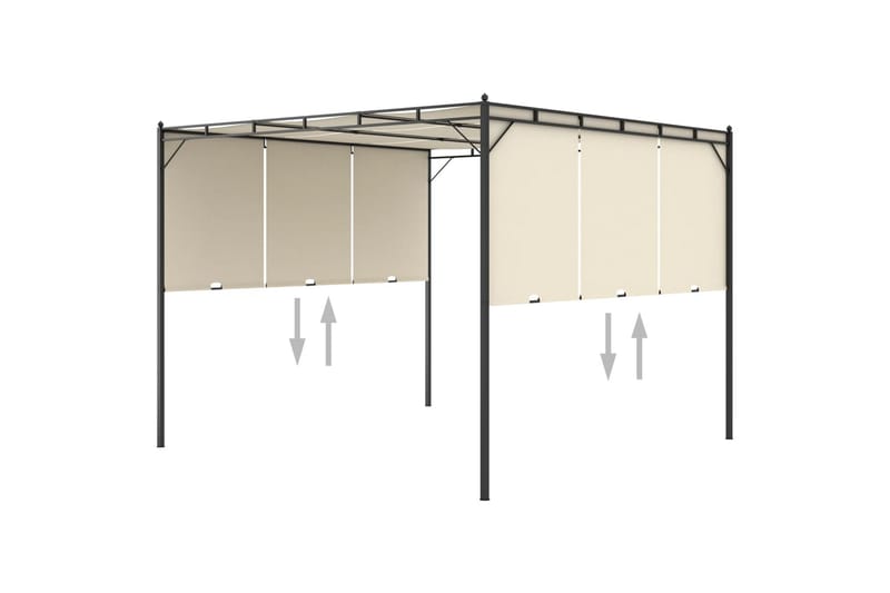 Puutarhan huvimaja sivuverholla 3x3x2,25m cm kerma - Puutarhakalusteet - Aurinkosuoja - Paviljonki