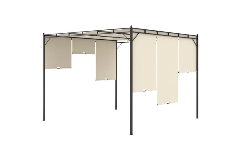 Puutarhan huvimaja sivuverholla 3x3x2,25m cm kerma - Puutarhakalusteet - Aurinkosuoja - Paviljonki