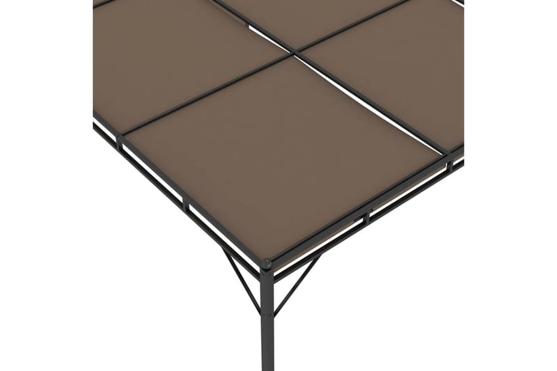 Puutarhan huvimaja sivuverholla 4x3x2,25 cm harmaanruskea - Taupe - Puutarhakalusteet - Aurinkosuoja - Paviljonki