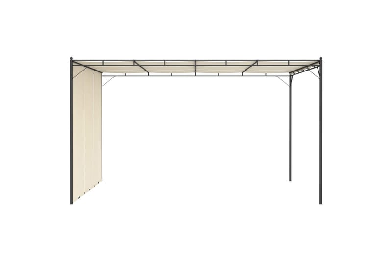 Puutarhan huvimaja sivuverholla 4x3x2,25 cm kerma - Puutarhakalusteet - Aurinkosuoja - Paviljonki