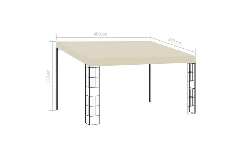 Seinään kiinnitettävä huvimaja 3x4 m kerma kangas - Paviljonki - Kokonainen paviljonki