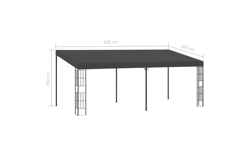 Seinään kiinnitettävä huvimaja 3x6 m antrasiitti kangas - Paviljonki - Kokonainen paviljonki