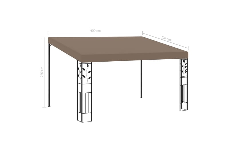 Seinään kiinnitettävä huvimaja 4x3x2,5 m harmaanruskea - Paviljonki - Kokonainen paviljonki