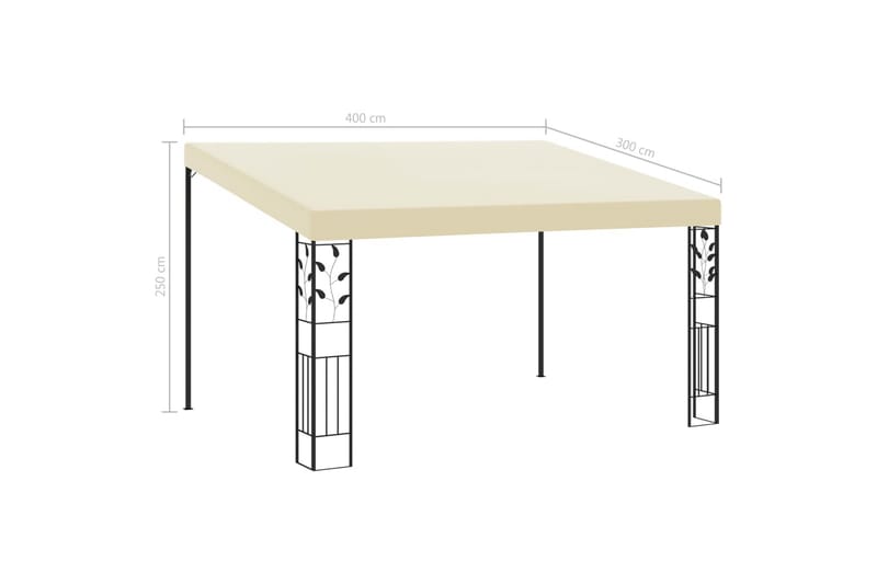 Seinään kiinnitettävä huvimaja 4x3x2,5 m kerma - Puutarhakalusteet - Aurinkosuoja - Paviljonki