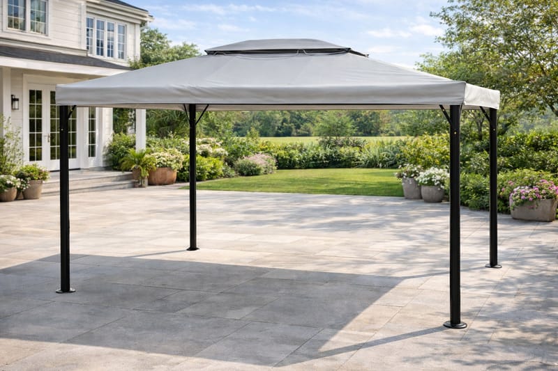 SUNSET Paviljonki 3×4 m - Harmaa - Puutarhakalusteet - Aurinkosuoja - Paviljonki