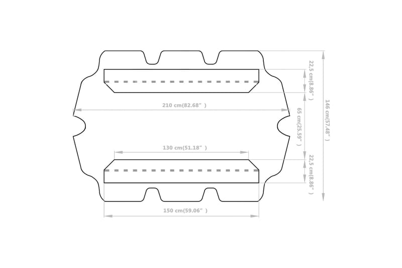 Vaihtokatos puutarhakeinuun musta 150/130x70/105 cm - Puutarhakalusteet - Aurinkosuoja - Paviljonki - Paviljongin katos