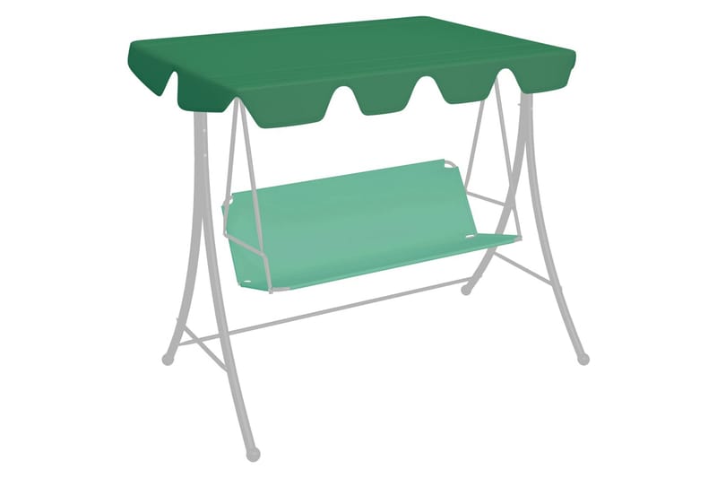 Vaihtokatos puutarhakeinuun vihreä 150/130x70/105 cm - Puutarhakalusteet - Aurinkosuoja - Paviljonki - Paviljongin katos
