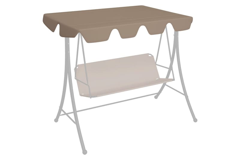 Vaihtokatos puutarhakeinuun harmaanruskea 150/130x70/105 cm - Puutarhakalusteet - Aurinkosuoja - Paviljonki - Paviljongin katos