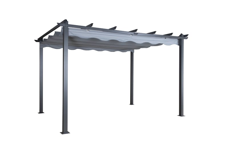 Pergola Lazio 295x395 cm - Musta/Harmaa - Puutarhakalusteet - Aurinkosuoja - Pergola
