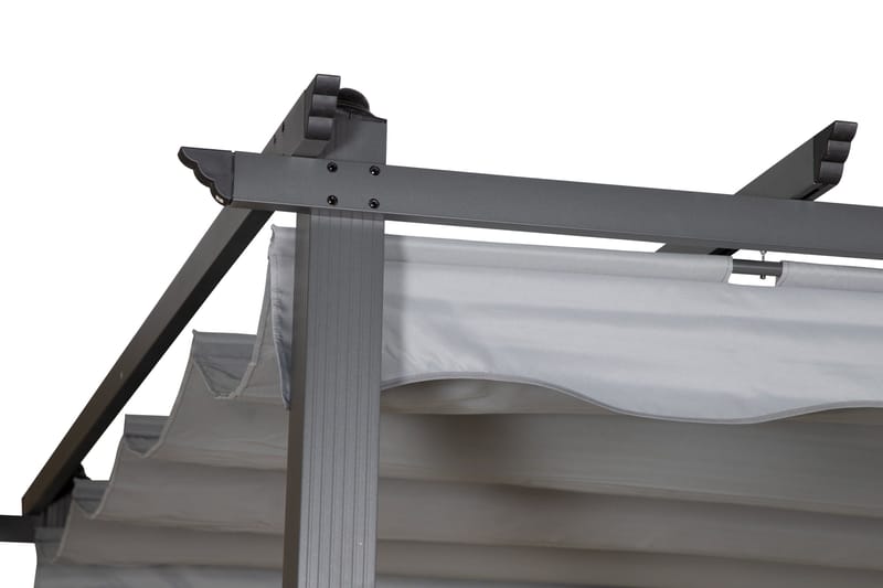 Pergola Lazio 295x395 cm - Musta/Harmaa - Puutarhakalusteet - Aurinkosuoja - Pergola