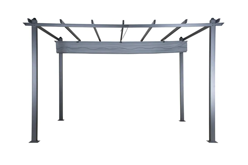 Pergola Lazio 295x395 cm - Musta/Harmaa - Puutarhakalusteet - Aurinkosuoja - Pergola