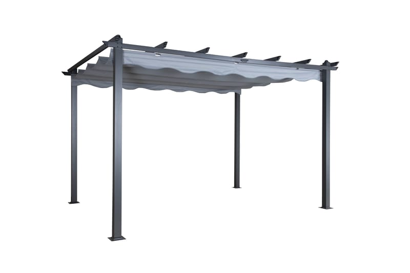 Pergola Lazio 295x395 cm - Musta/Harmaa - Puutarhakalusteet - Aurinkosuoja - Pergola