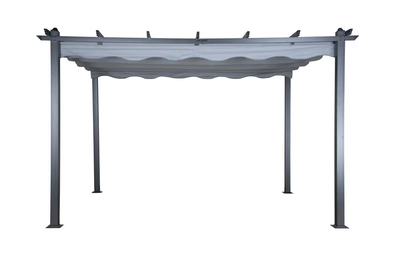 Pergola Lazio 295x395 cm - Musta/Harmaa - Puutarhakalusteet - Aurinkosuoja - Pergola