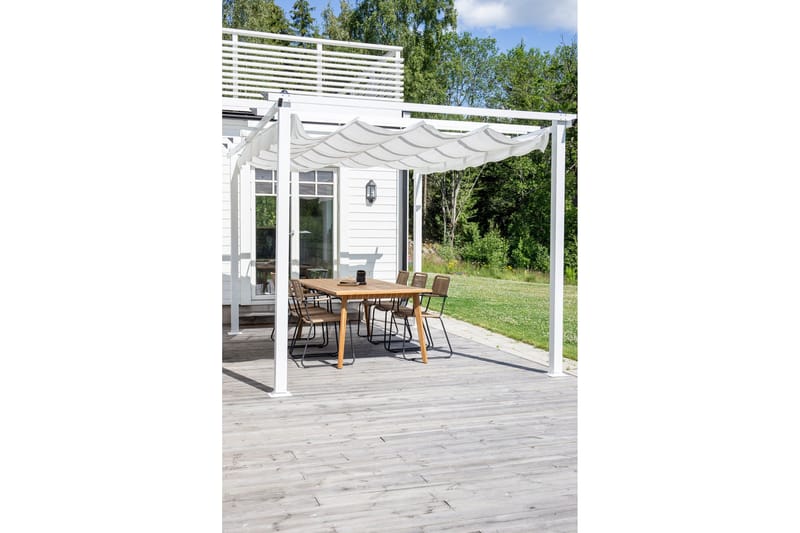 Pergola Lazio 348 cm - Valkoinen - Puutarhakalusteet - Aurinkosuoja - Pergola