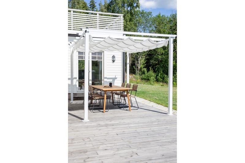 Pergola Lazio 348 cm - Valkoinen - Puutarhakalusteet - Aurinkosuoja - Pergola