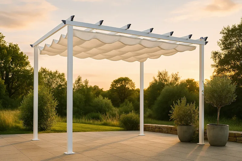 Pergola Lazio 348 cm - Valkoinen - Puutarhakalusteet - Aurinkosuoja - Pergola