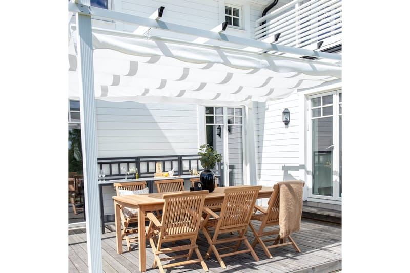 Pergola Lazio - Valkoinen - Puutarhakalusteet - Aurinkosuoja - Pergola