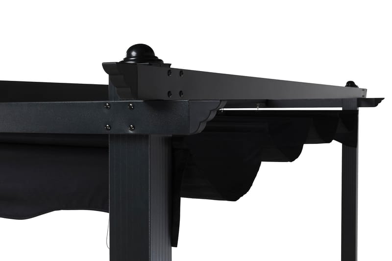 Vapaasti seisova pergola taitettavalla katolla terassille ja puutarhaan 4x3 - Musta / Alumiini - Puutarhakalusteet - Aurinkosuoja - Pergola