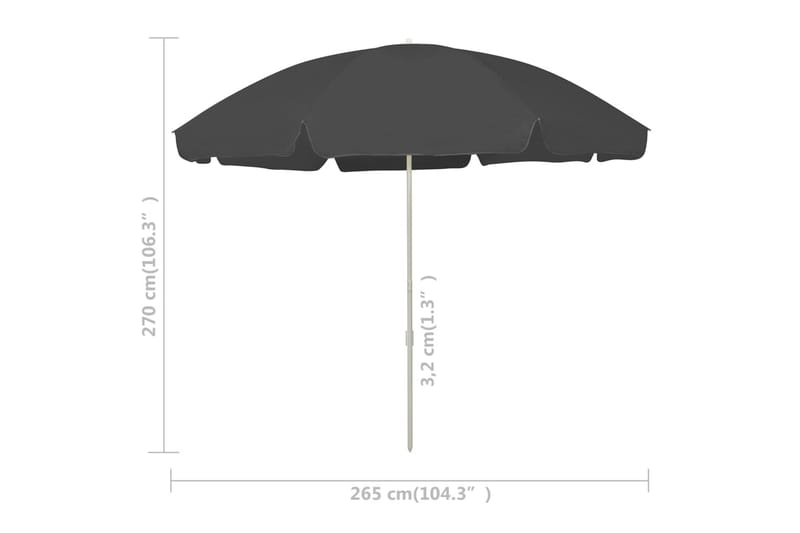 Rantavarjo antrasiitti 300 cm - Puutarhakalusteet - Aurinkosuoja - Aurinkovarjo