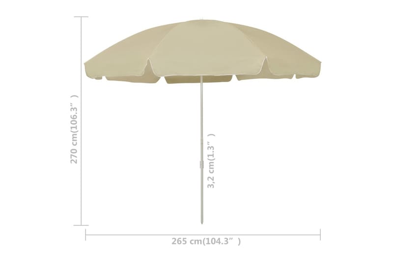 Rantavarjo hiekankeltainen 300 cm - Puutarhakalusteet - Aurinkosuoja - Aurinkovarjo