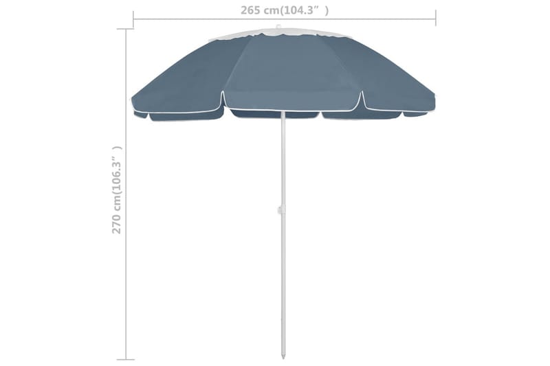 Rantavarjo sininen 300 cm - Puutarhakalusteet - Aurinkosuoja - Aurinkovarjo