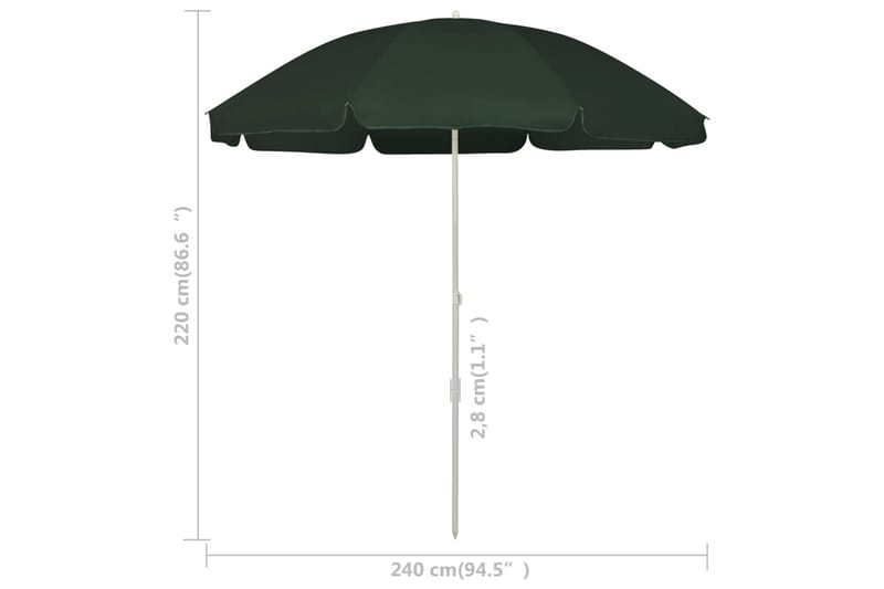 Rantavarjo vihreä 240 cm - Puutarhakalusteet - Aurinkosuoja - Aurinkovarjo